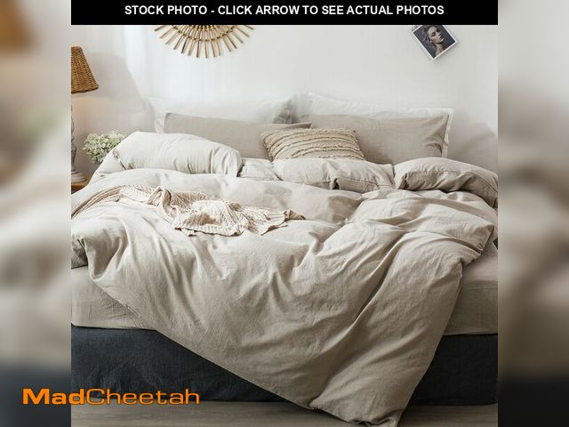 Lot 74-13546172 - MooMee Bedding Duvet Cover Set 100% Washed Cotton Linen Like Textured Breathable Durable Soft Comfy ...