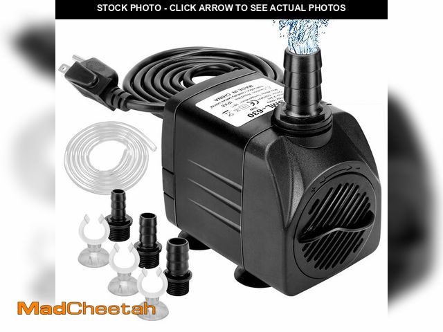 Lot 74-14148044 - GROWNEER 550GPH Submersible Pump 30W Ultra Quiet Fountain Water Pump, 2000L/H, with 7.2ft High Lift,...