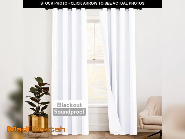 Lot 74-11556218 - RYB HOME 3-in-1 Noise - Blackout - Thermal Insulation Living Room Didvier Curtains, Large Window Noi...