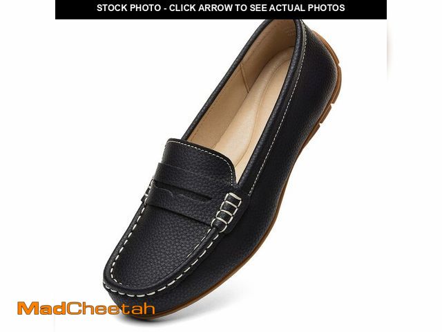 Lot 74-12878507 - KORDAL Women's Comfortable &amp; Lightweight Black Leather Penny Loafers Slip-Ons Cute Business Casu...