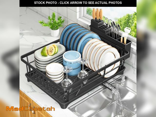Lot 74-14428228 - Kmiectse Dish Drying Rack for Small Kitchen Counter with Utensil Holder - UNUSED