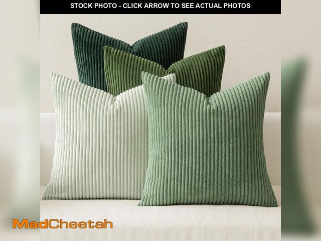 Lot 74-12329379 - MIULEE Summer Boho Farmhouse Sage Green Throw Pillow Covers 18x18 Inch Set of 4 Mordern Nordic Cushi...