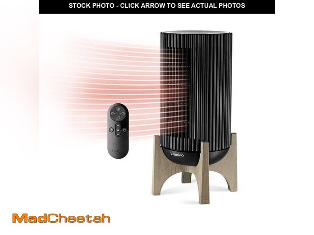 Lot 74-12783895 - Lasko Artisan Series 1500 W 15.5 in. Black Electric High Velocity Tower Ceramic Heater with Base, Ti...