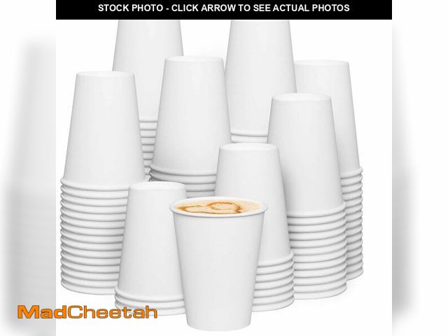 Lot 74-14267845 - GUSTO 8 oz White Paper Cups [300 Count] Disposable Coffee Cups for Hot &amp; Cold Beverages, Sturdy ...