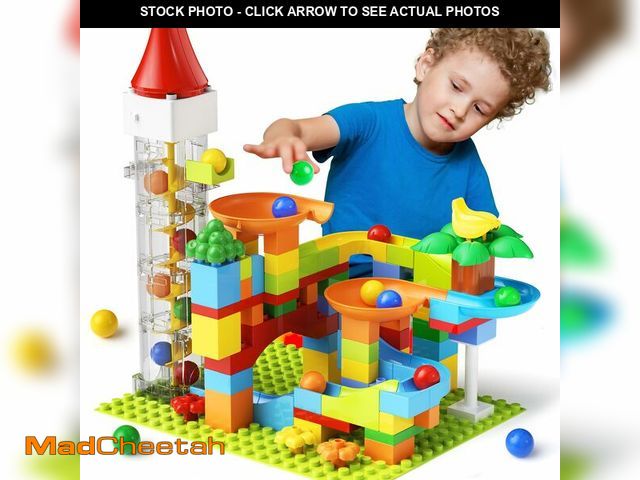 Lot 74-14424398 - burgkidz Marble Run Building Blocks: 90-PCS Motorized Elevator - USED