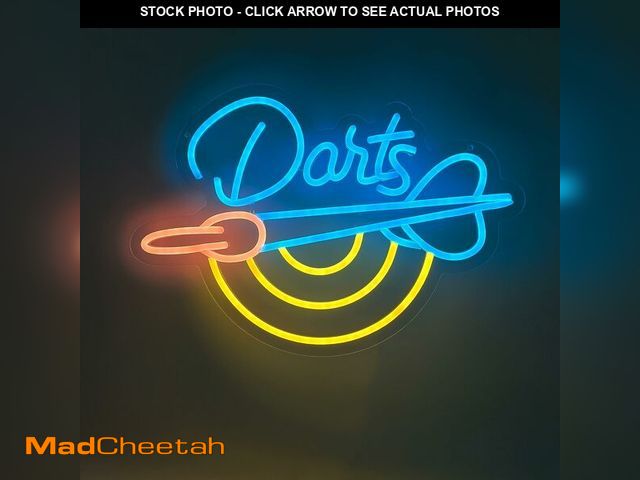 Lot 74-12452405 - Darts Neon Sign - LED Neon Light Sign for Wall Decor - Perfect for Men Cave &amp; Game Room - UNUSED