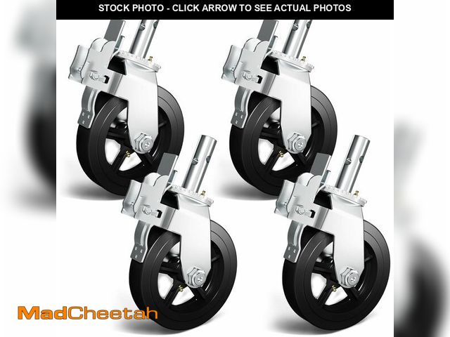 Lot 74-13927375 - OK5STAR 8 Inch Scaffolding Wheels Set of 4, Scaffold Caster with Dual Locking Brakes, Heavy Duty 750...