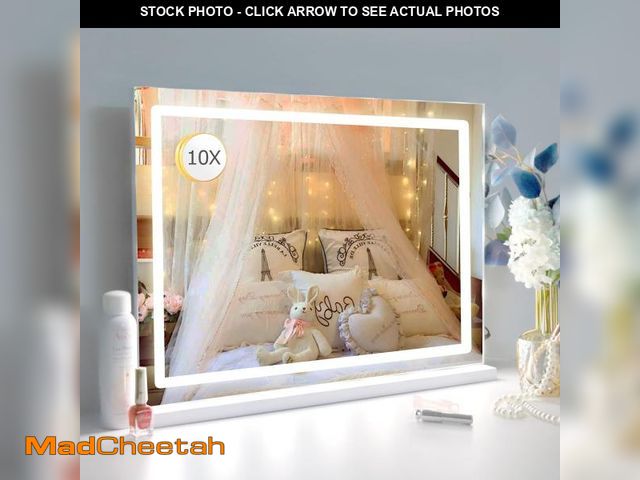 Lot 74-12399912 - LilyHome Makeup Vanity Mirror with Lights, 22.8"x 18.1" Large LED Lighted Mirror with 10X Magnificat...