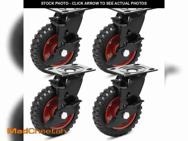 Lot 74-14358009 - *MISSING HARDWARE* Humagineer 6 Inch Outdoor Heavy Duty Casters Wheels Set of 4, Sturdy Large Rubber...