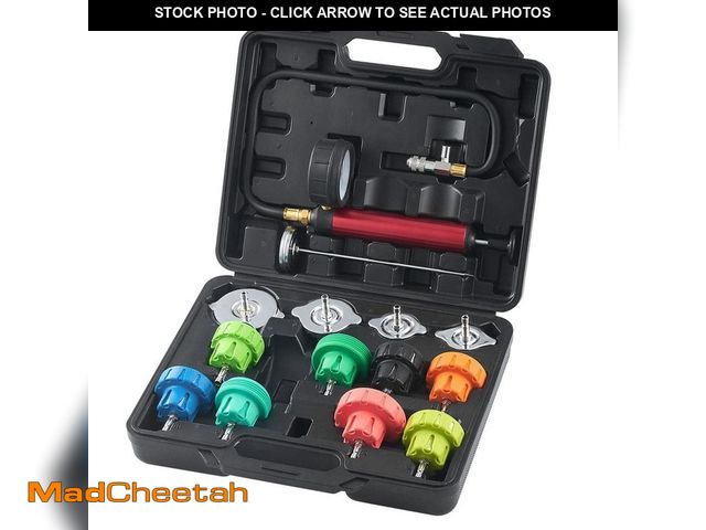 Lot 74-14390421 - VEVOR 14-Piece Universal Radiator Pressure Tester Kit, Coolant Pressure Tester Kit with Color-coded ...