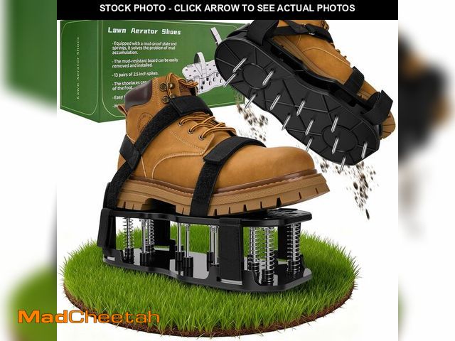Lot 74-13624155 - DWAEEGG Lawn Aerator Shoes, Pre-Installed Two-Layer Spike Aerator Shoes Tool with Hook-and-Loop Adju...