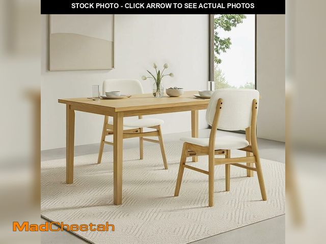 Lot 74-13074904 - KISLOT Wooden Dining Chairs Set of 2, Upholstered Modern Dining Room Chairs, Mid Century Solid Oak W...