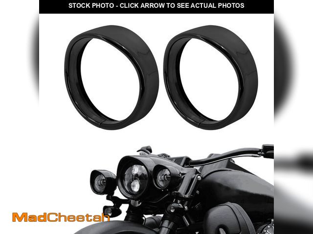 Lot 74-14427029 - HCmotorku Motorcycle 4.5'' Auxiliary Fog Light Trim Ring Cover 4 1/2" LED Passing Lamp Trim Rings Vi...