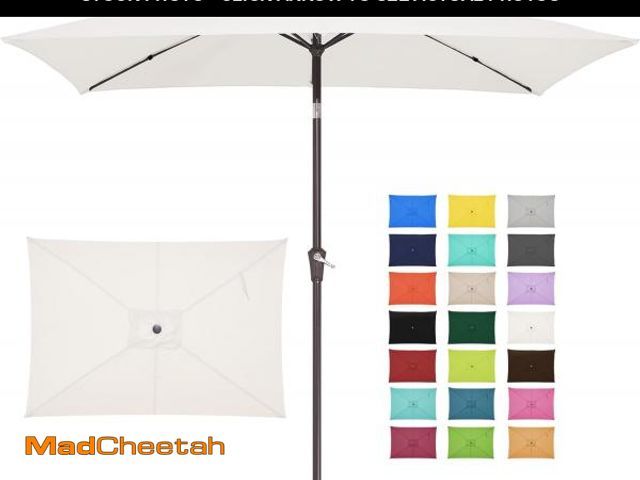 Lot 74-12167506 - (MISSING EXTENSION POLE) JEAREY 6.5x10 ft Rectangular Patio Umbrellas Outdoor Market Umbrella with P...