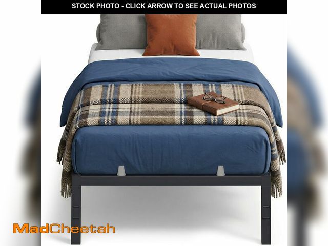 Lot 74-13844899 - VASAGLE Twin Metal Bed Frame 14 Inches Tall, 550 lb Weight Capacity, No Box Spring Needed, with Unde...