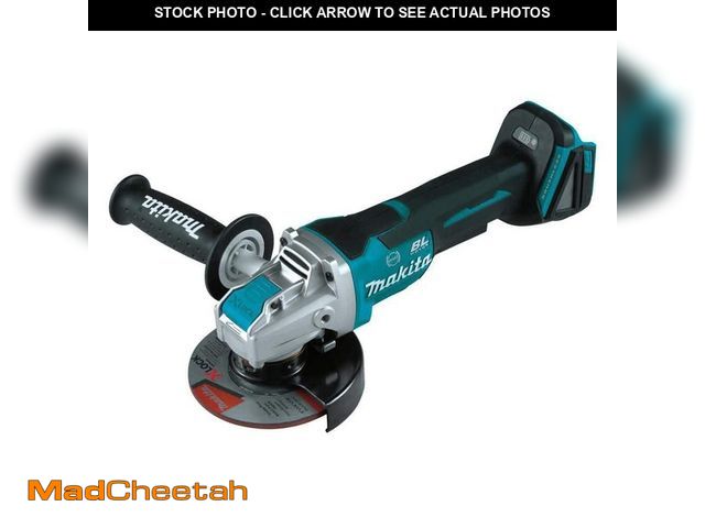 Lot 74-12901214 - Makita 18V LXT Lithium-Ion Brushless Cordless 4-1/2 in./5 in. Paddle Switch X-LOCK Angle Grinder wit...