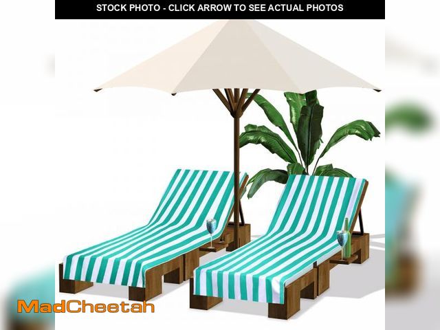 Lot 74-12114863 - Fumete 2 Pack Lounge Chair Towels 30 x 85 Inch Pool Chaise Lounge Cover Microfiber Beach Chair Towel...