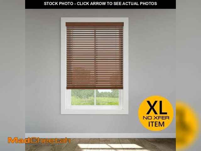 Lot 74-14447661 - LEVOLOR Custom Classic Value 2" Cordless Faux Wood Blinds, Walnut, 71 5/8" Width x 35 3/4" Length - ...