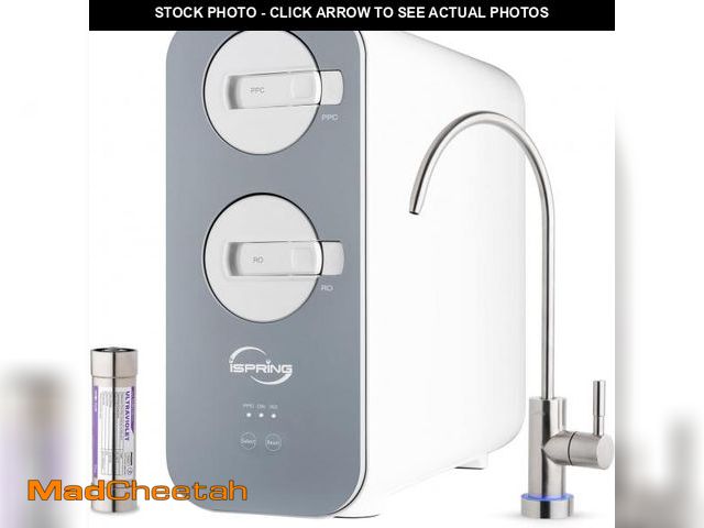 Lot 74-12137788 - iSpring RO800G+UVF8 Tankless Reverse Osmosis System with LED UVF8 Light, 800 GPD Fast Flow RO System...