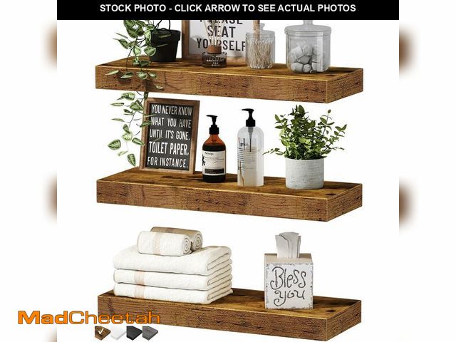 Lot 74-13547499 - QEEIG Floating Shelves for Wall Bathroom Shelf Bedroom Kitchen Living Room Hanging Book Shelves Smal...