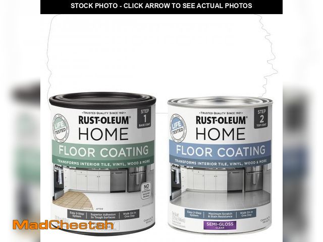 Lot 74-12125023 - Rust-Oleum 367598 Home Interior Floor Coating Kit, Semi-Gloss Ultra White - UNUSED