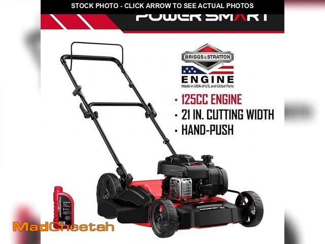 Lot 74-14441141 - PowerSmart 21 in. 2-in-1 125cc Gas Push Mower, Briggs and Stratton Engine, Quick Start, 6-Position H...