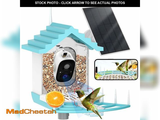 Lot 74-14149889 - LOPEVI Smart Bird Feeder with Camera Solar Powered - 2K HD Live View, AI Bird Species Identification...