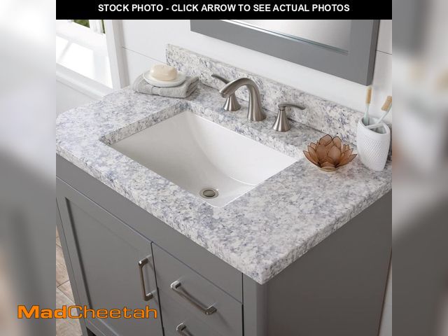 Lot 74-12932463 - Home Decorators Collection 37 in. W x 22 in. D Cultured Marble White Rectangular Single Sink Vanity ...