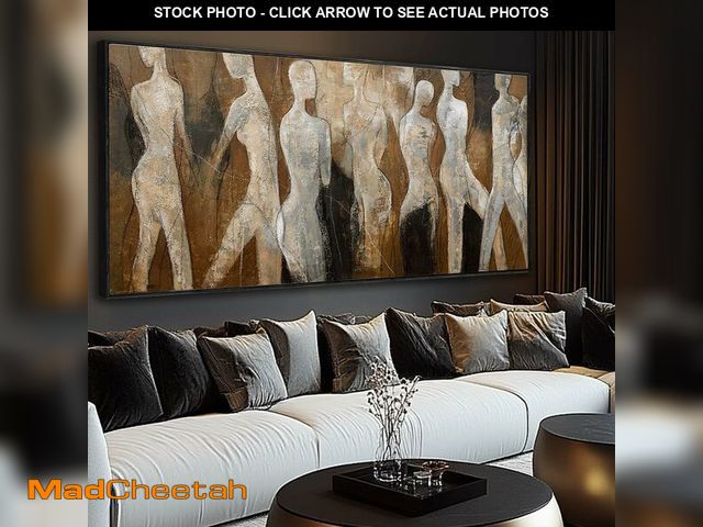 Lot 74-12614835 - Line Framed Wall Art Figure Wall Prints Contemporary Hanging Wall Decor 32"x70" Large Artwork for Li...