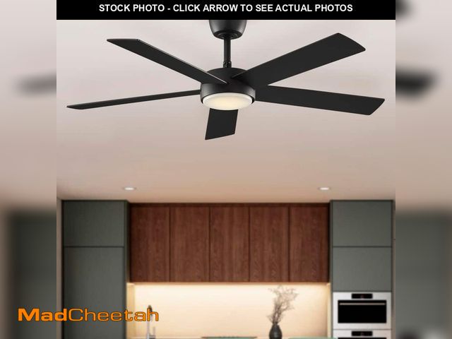 Lot 74-14327371 - Hampton Bay Benning 52 in. Indoor Matte Black Downrod Mount Ceiling Fan with Adjustable White Light ...