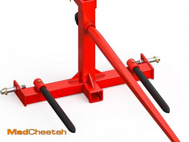 Lot 74-12164812 - YITAMOTOR 3 Point Trailer Hitch with 2 Inch Receiver, 49" Hay Bale Spear &amp; 2 Stabilizer Spears w...
