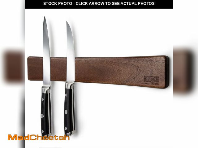 Lot 74-14209679 - HOSHANHO Magnetic Knife Strips, Magnetic Knife Holder for Wall 16 Inch, Acacia Wood Knife Magnetic S...