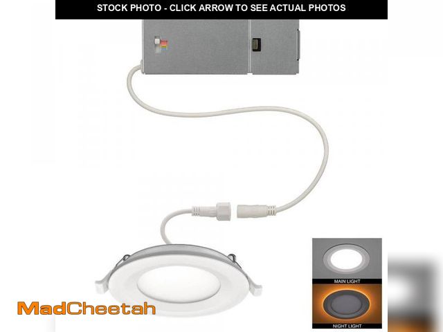 Lot 74-12491719 - Commercial Electric 4 in. Canless Adjustable CCT Integrated LED Recessed Light Trim with Night Light...