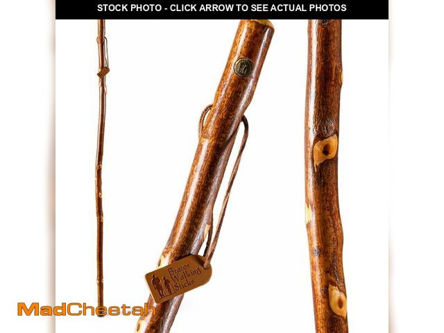 Lot 74-14349276 - Brazos Rustic Wood Walking Stick, Hawthorn, Traditional Style Handle, for Men &amp; Women, Made in t...