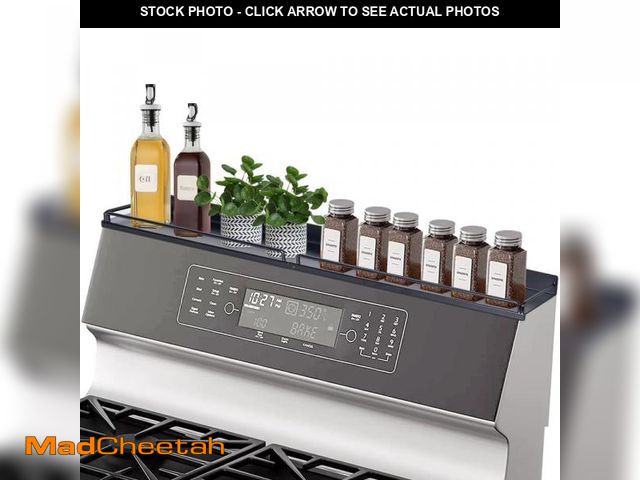 Lot 74-12439778 - MouJeHom 30''Stove Top Shelf for Kitchen Stove, Stainless Steel Magnetic Spice Over the Stove Rack F...
