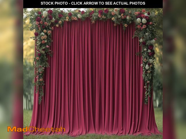 Lot 74-14266789 - ESGOTBME 20x10ft Wrinkle Free Ã¢â¬ÅBurgundy Backdrop Curtain for Parties Soft Fabric Drapes Weddin...