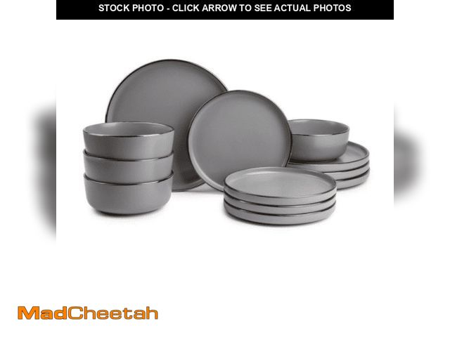 Lot 74-12858704 - Open Box Thyme &amp; Table TT0033 Dinnerware Ava Stoneware, 12 Piece Set - UNUSED