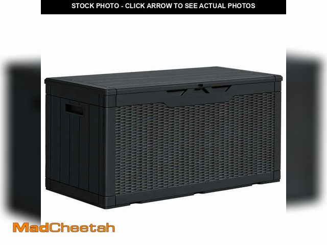 Lot 74-14603562 - Homall 100 Gallon Outdoor Patio Box Deck Plastic Resin Storage Box Backyard, Black - UNUSED