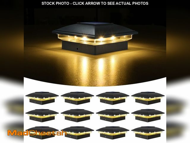 Lot 74-12460897 - VOLISUN Solar Post Cap Light Outdoor Waterproof 12pack,Solar Fence - Post Lights for 4x4 5x5 6x6 Woo...