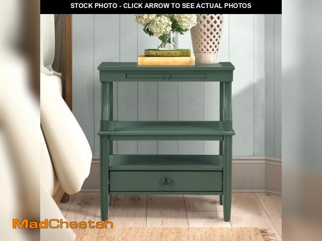 Lot 74-12085410 - null Newton Vintage Green 1-drawer 23.75 in. W Storage Nightstand - UNUSED