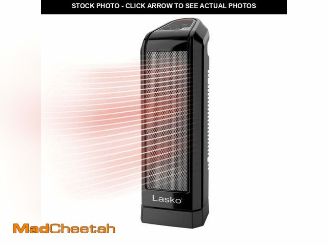 Lot 74-12858004 - Lasko 16" 1500W 2 Speed Oscillating Ceramic Tower Space Heater, Black, CT16558 - UNUSED