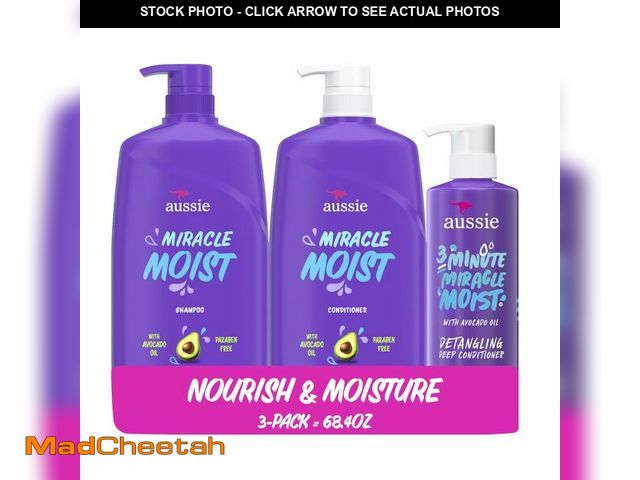 Lot 74-14423566 - Aussie Miracle Moist Shampoo and Conditioner with 3 Minute Miracle Deep Conditioner, Avocado &amp; J...