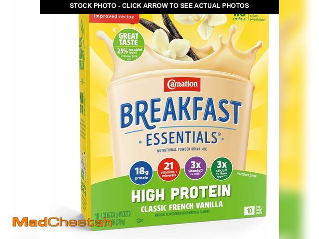 Lot 74-12827651 - Carnation Breakfast Essentials High Protein Oral Supplement Classic French Vanilla Flavor 1.31 oz. P...