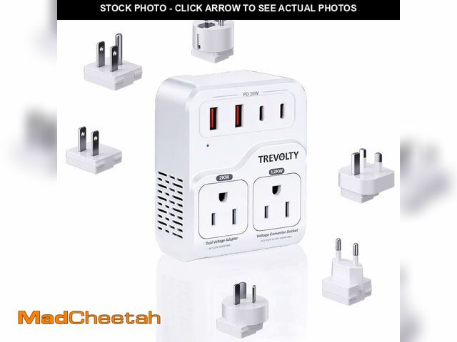 Lot 74-14214504 - TREVOLTY 2000W Voltage Converter US to Europe for Hair Dryers, 7-in-1 220V to 110V Converter for Eur...