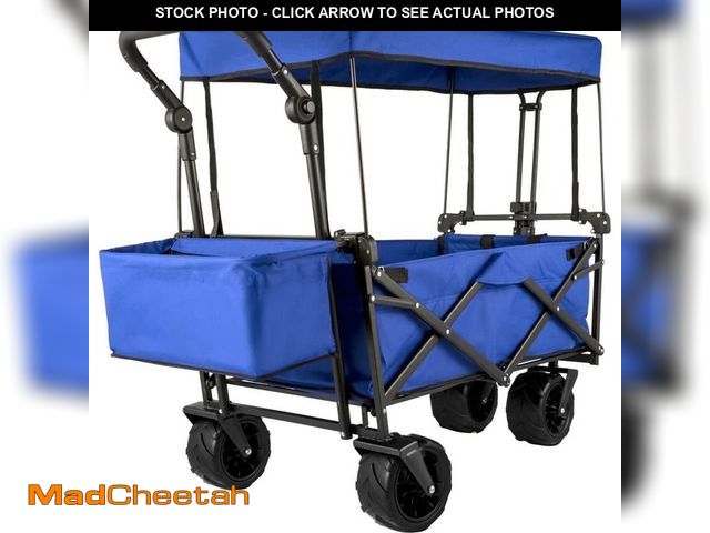 Lot 74-12921393 - SVOPES Extra Large Collapsible Garden Cart with Removable Canopy Folding Utility Wagon with Wheels, ...