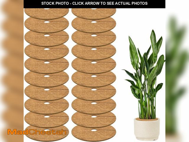 Lot 74-12719321 - ZeeDix 20 Pack 11.8 Inch Coconut Fiber Mulch Ring, 100% Natural Coco Coir Tree Ring Mulch Mat Plant ...