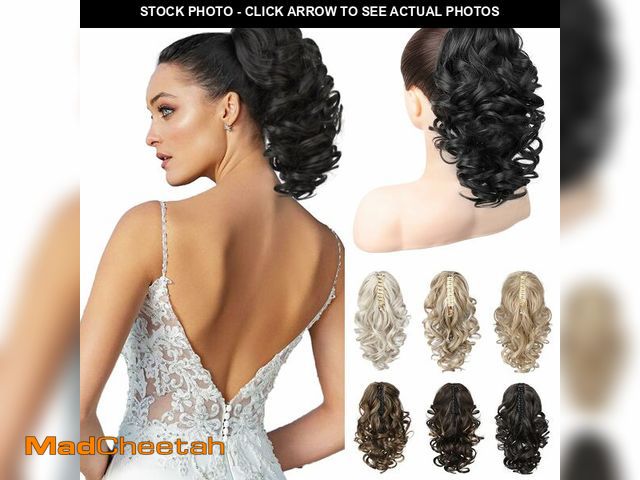 Lot 74-14212920 - REECHO 16" Ponytail Extension, Classic Loose Curly Wavy Claw Clip Ponytail Wig Extensions Hairpieces...