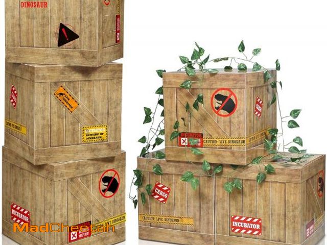 Lot 74-12324543 - Bucherry 6 Pcs Dinosaur Party Decorations 12 x 12 x 12 Inch Dinosaur Theme Boxes Dinosaur Party Deco...