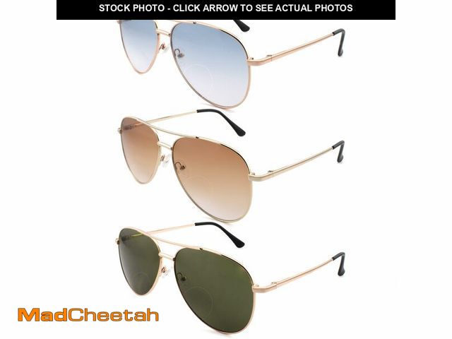 Lot 74-14385311 - SOPHILY 3 Pack Bifocal Reading Sunglasses for Women Men, Aviator Sun Readers Glasses Gradient Lens S...