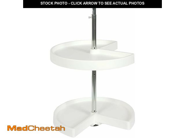 Lot 74-13800964 - Knape &amp; Vogt Plastic Lazy Susan Organizer, 2-Tier Lazy Susan for Cabinet, Kidney-Shaped 18-Inch ...